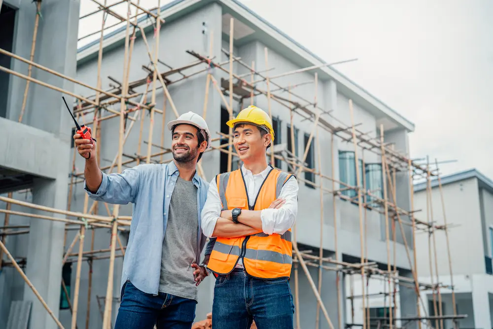 Profesional de construcción en obra